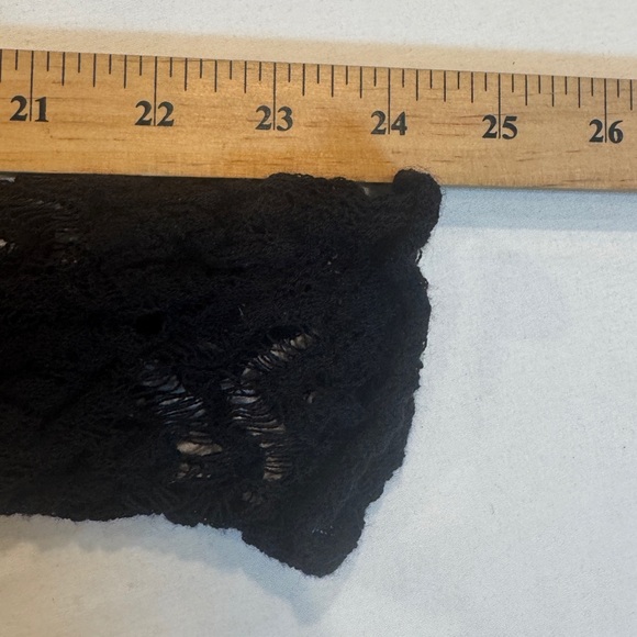 Eileen Fisher Elegant Black Open Knit Lace Women's Top, Fairy Grunge Goth, Wool - Picture 9 of 9